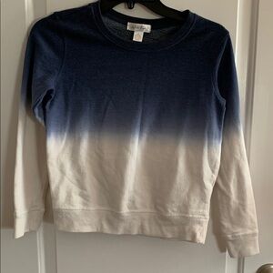 White Fawn Ombré Gradient Blue and White Sweatshirt